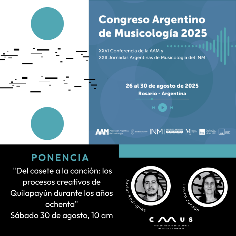 Laura Jordan and Javier Rodriguez will speak at the Argentine Congress of Musicology.