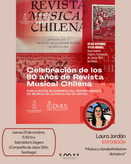 Laura Jordán will take part at the Chilean Music Magazine celebration.
