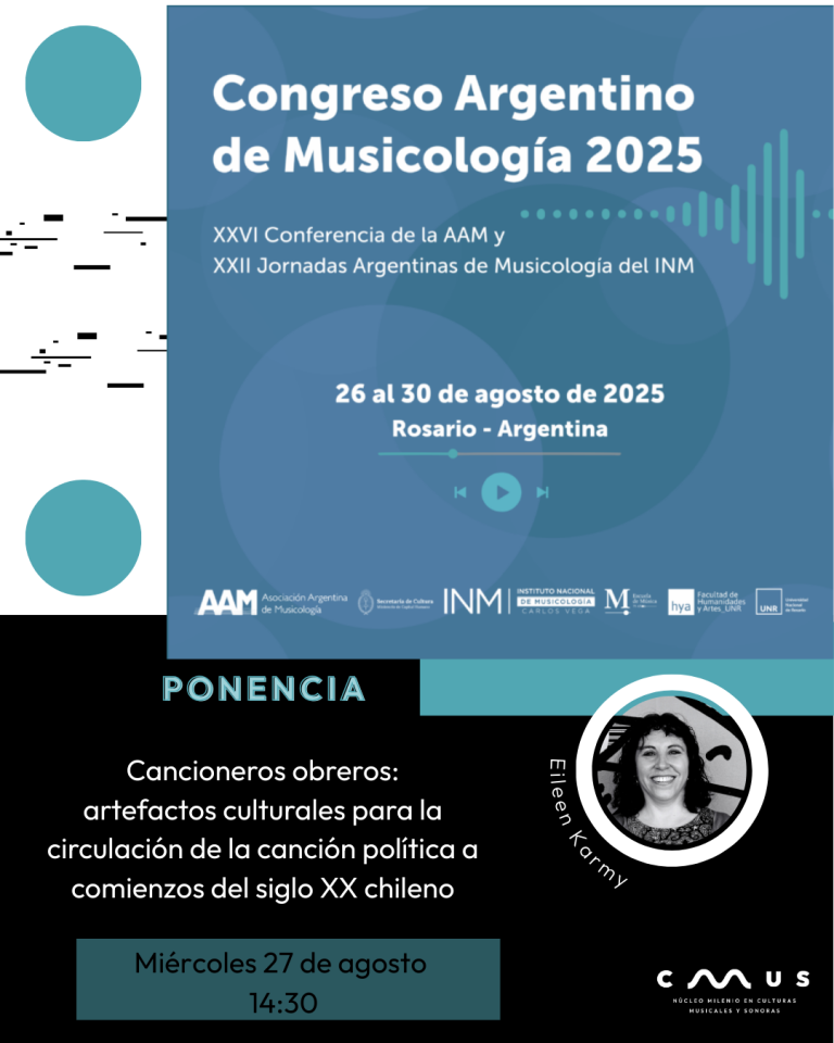 Eileen Karmy participará en Congreso Argentino de Musicología