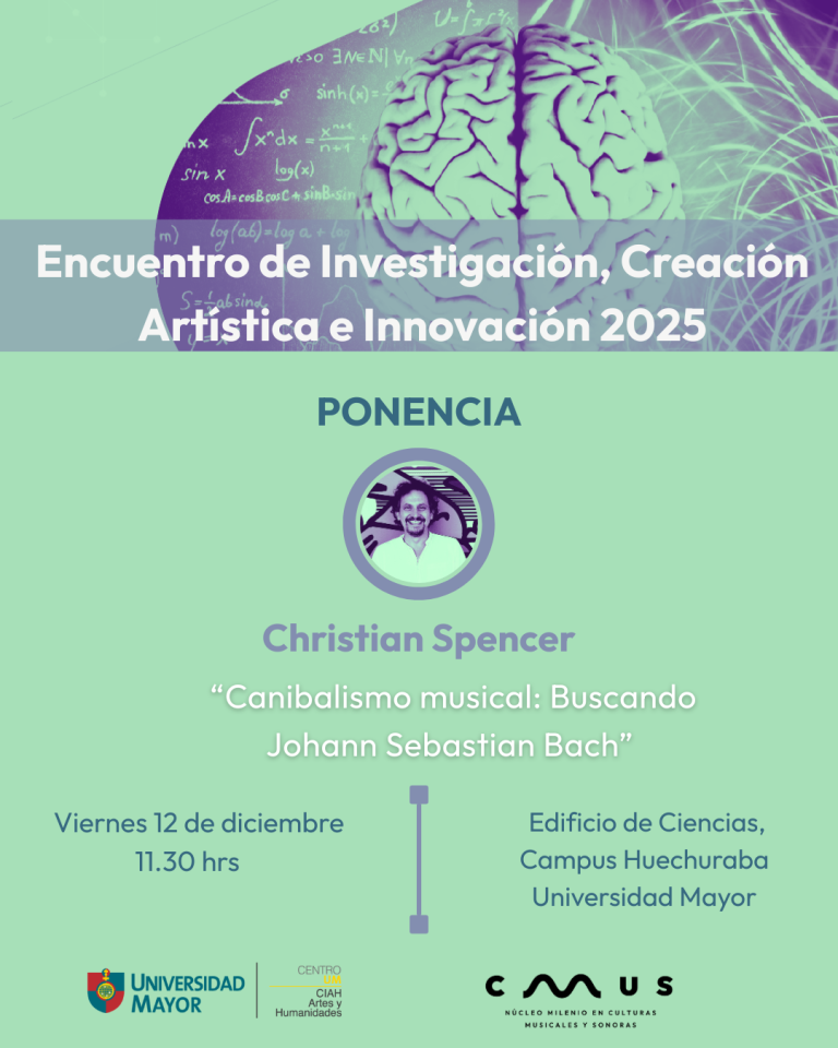 Christian Spencer participará en Encuentro de Investigación, Creación Artística e Innovación de Universidad Mayor