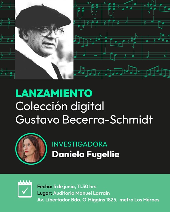 Daniela Fugellie en lanzamiento de archivo digital de Gustavo Becerra Schmidt