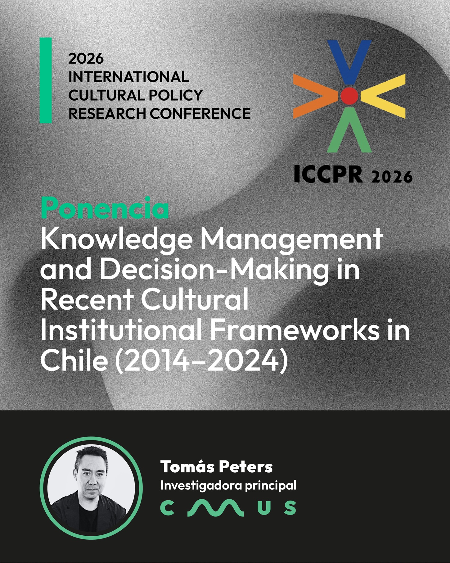 Tomás Peters en Conferencia Internacional sobre Investigación en Políticas Culturales